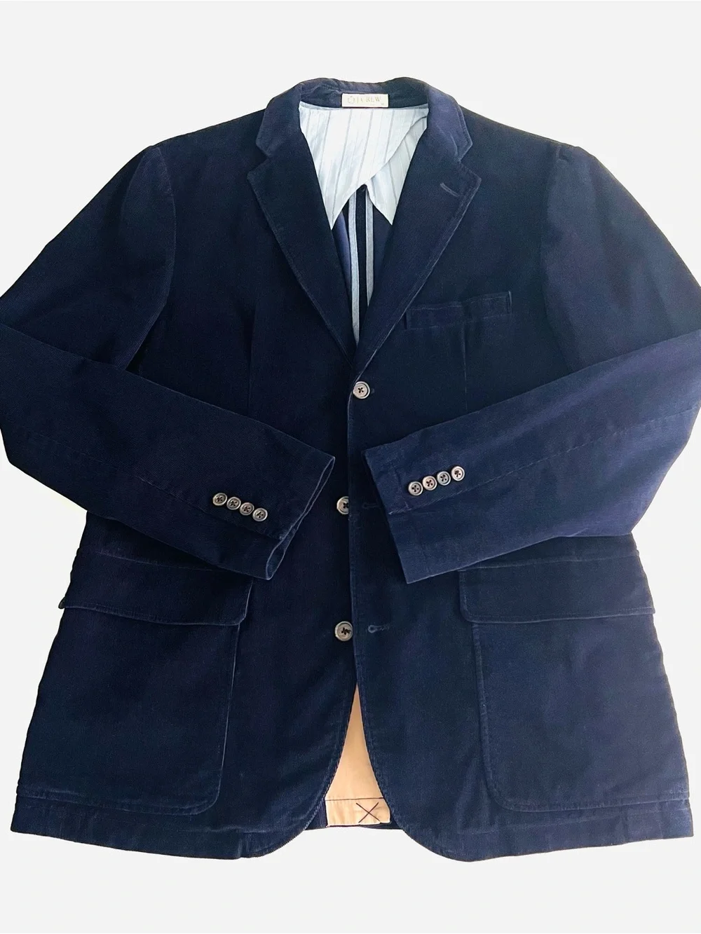 100% Cotton J. Crew Men’s Navy Corduroy Blazer